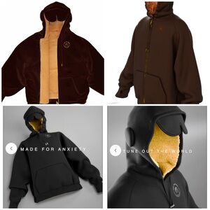 NWT FREE THE SHEEP Men Med. TOMORROW HOODIE Brown Fleece‎ Line ZipUp Jacket $199